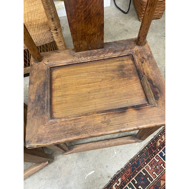 Great looking solid & heavy wooden dining or side chairs. I believe they are Elmwood. No markings. Appear to be well...