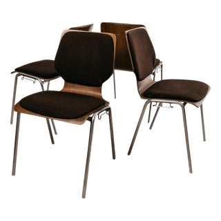 Vintage Office Chairs by Carlo Ratti, 1970s, Set of 4 For Sale