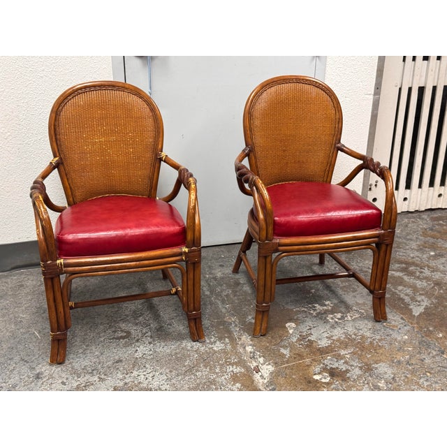 American Palecek Rattan Armchairs, Pair For Sale - Image 3 of 12
