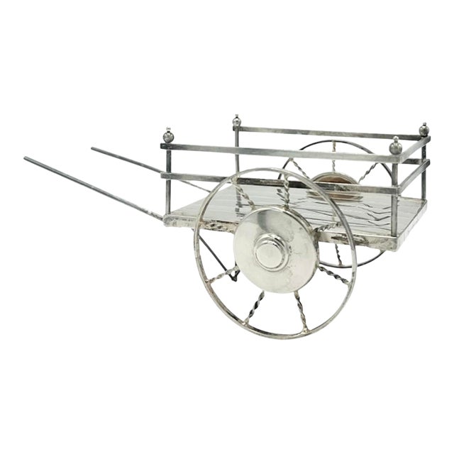 Vintage Cartier Sterling Silver Condiment Wagon Cart Serving Piece For Sale