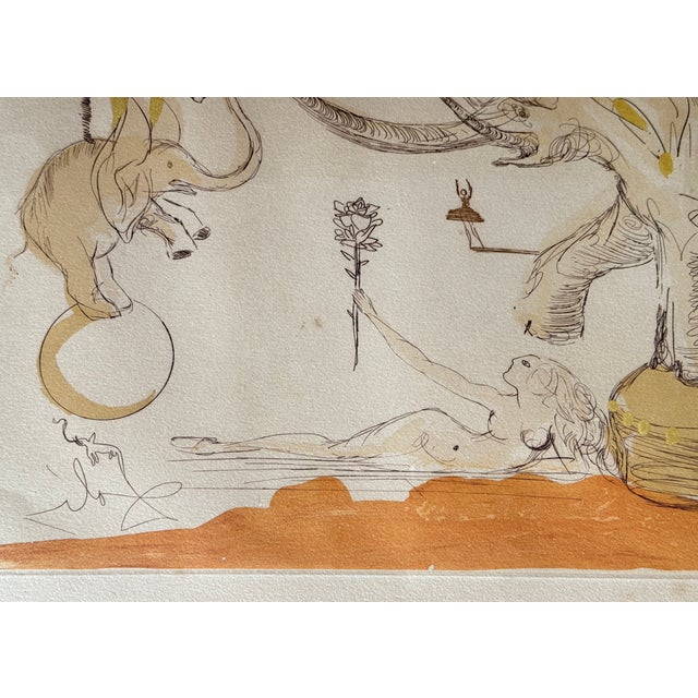 Salvador Dalí Mid 20th Century Elephants Le Cirque Lithograph Etching by Salvador Dali Pencil Signed For Sale - Image 4 of 9
