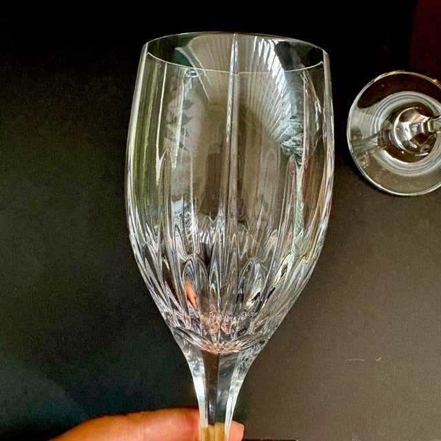 Modern Vintage Mikasa Arctic Lights Crystal Wine Glasses, Set of 2 For Sale - Image 3 of 3