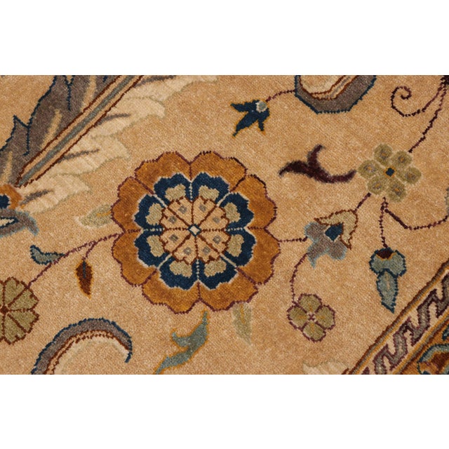 Textile Art Nouveau Tan/Aubergine Wool Rug - 9'0'' X 11'9'' For Sale - Image 7 of 10