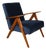 Vintage Navy Blue Velvet Var B-310 Chair in Dark Wood, 1960s For Sale
