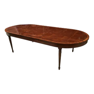 Sheraton Style Oval Mahogany Four Leg Dining Table Made-To-Order