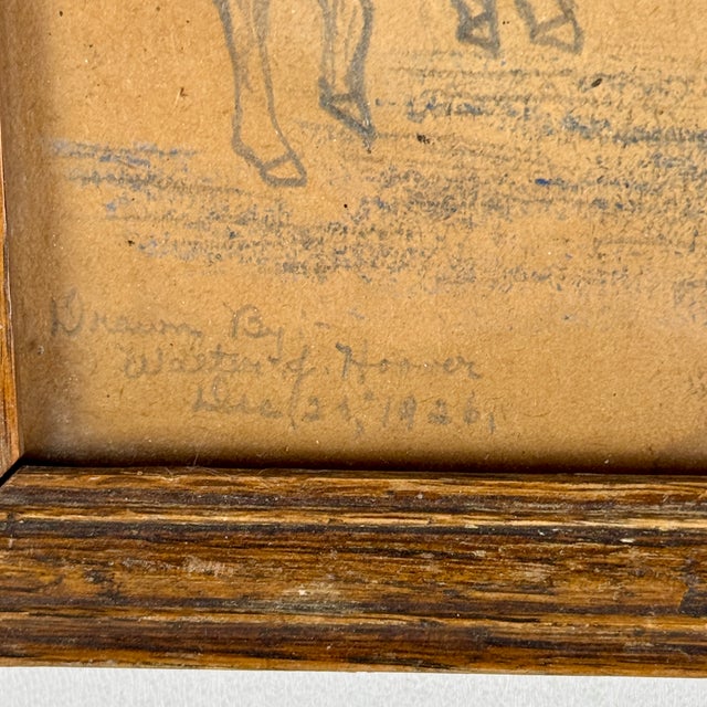 Marvelous Framed Original Hand Drawing of Pair of Carriage Horses, Signed, Circa 1926 For Sale In New York - Image 6 of 7