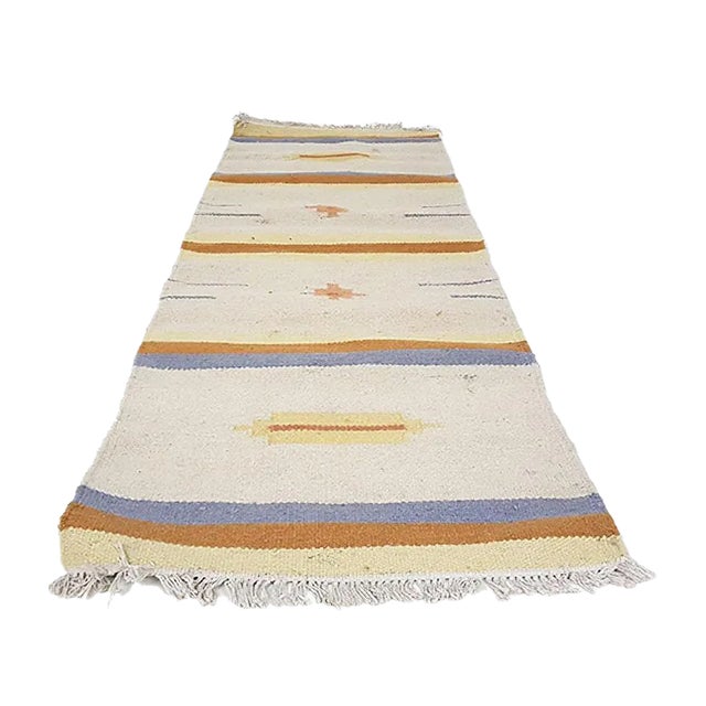 Vintage Indian Woolen Rug For Sale