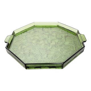 Art Deco Glass Tray, France, 1940s For Sale