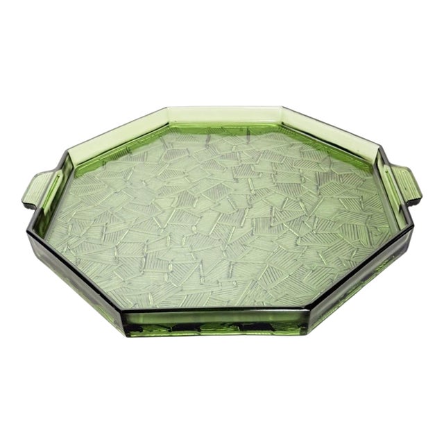 Art Deco Glass Tray, France, 1940s For Sale