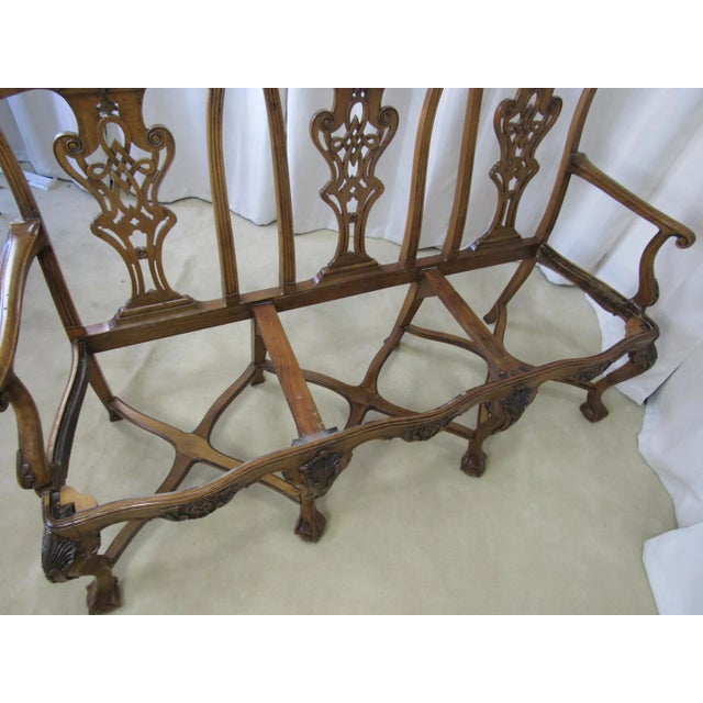 Antique English Chippendale Style Settee Sofa For Sale - Image 12 of 13