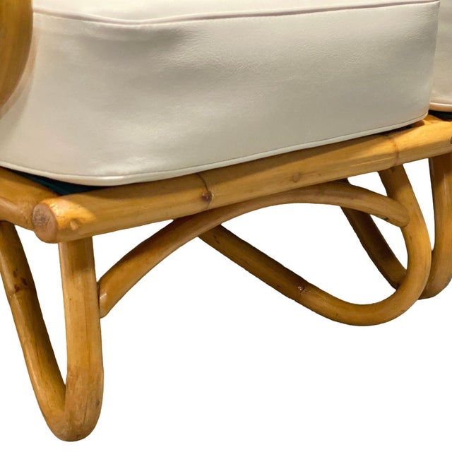 Tan 1950s Restored "Triple Triangle" 3-Strand Sectional Sectional Settee With Loop Base For Sale - Image 8 of 9