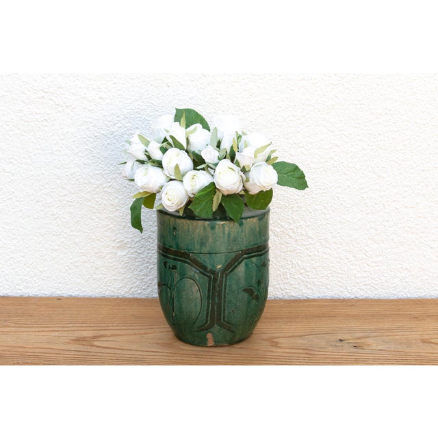 Chinese Emerald Green & Black Glaze Pot For Sale - Image 3 of 10
