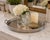 Elegant vintage oval gallery tray featuring a classic pierced openwork border, substantial integrated handles, and four...