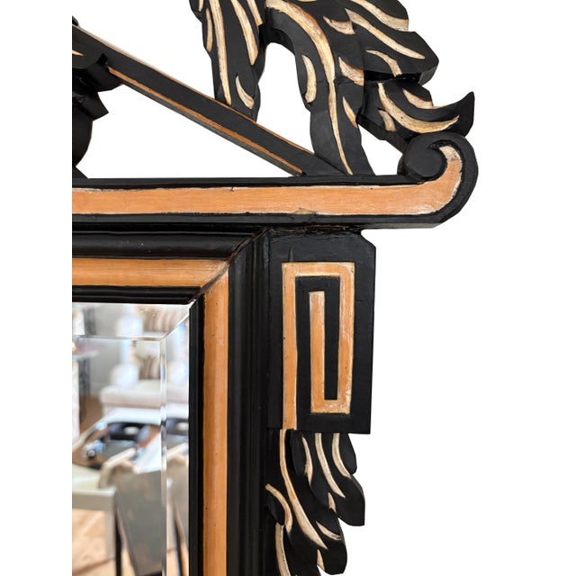 Tall French Neoclassical Carved Wood Mirror With Garden Motifs For Sale - Image 4 of 7