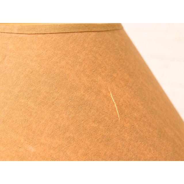 Ceramic Vintage White Sculptural Table Lamp With Brown Shade For Sale - Image 7 of 7
