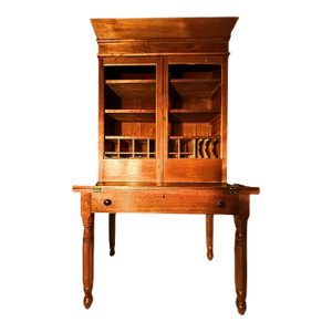 Antique Desk W/Bookcase in Solid Cherrywood Circa 1830