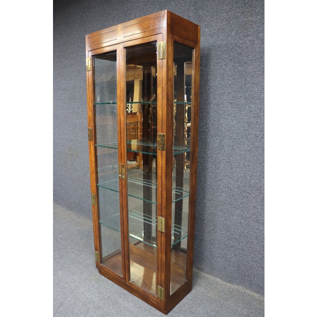 Henredon Scene One Oak Lighted Curio Cabinet For Sale In Philadelphia - Image 6 of 12