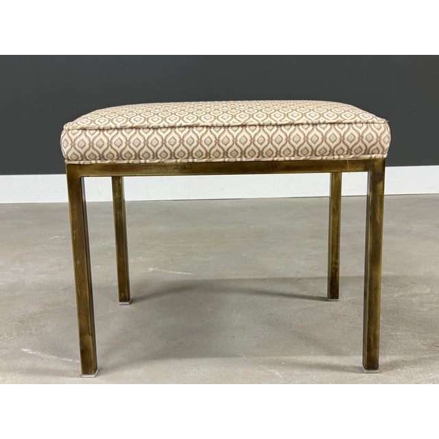 Hollywood Regency Mastercraft Brass Bench Stool For Sale - Image 3 of 8