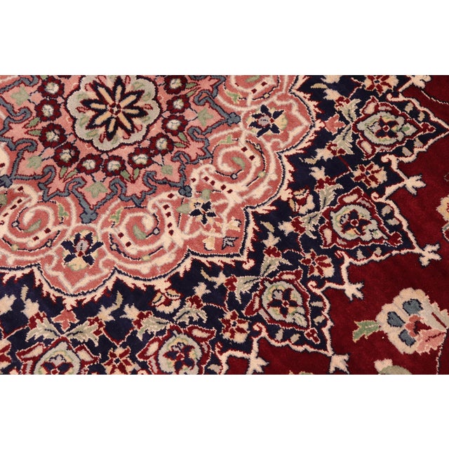 Shabby Chic Isphan Pak-Persian Red/Blue Wool&Silk Rug - 10'0'' X 13'9'' For Sale - Image 4 of 8