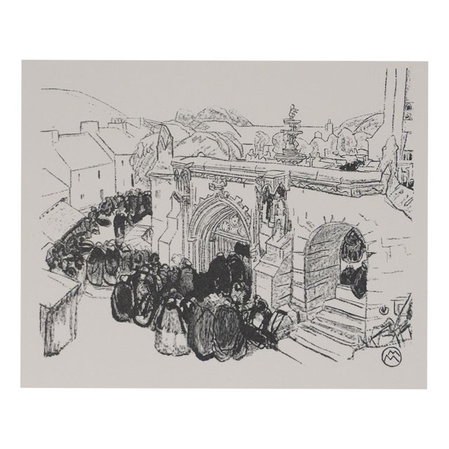Mathurin Meheut, Pardon of the Fire at Saint-Jean du Doigt, 1937, Engraving For Sale