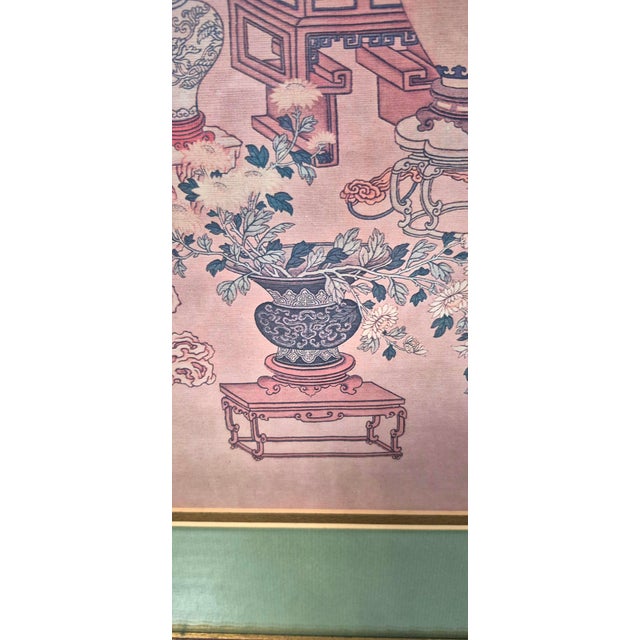 Chinese Pair Chinese Asian Silk Watercolor 1940s Paintings ~ Framed & Signed For Sale - Image 3 of 10