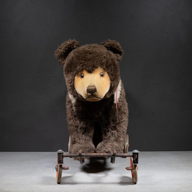 Brown Vintage Steiff Mohair Riding Bear Toy-Germany For Sale - Image 8 of 10
