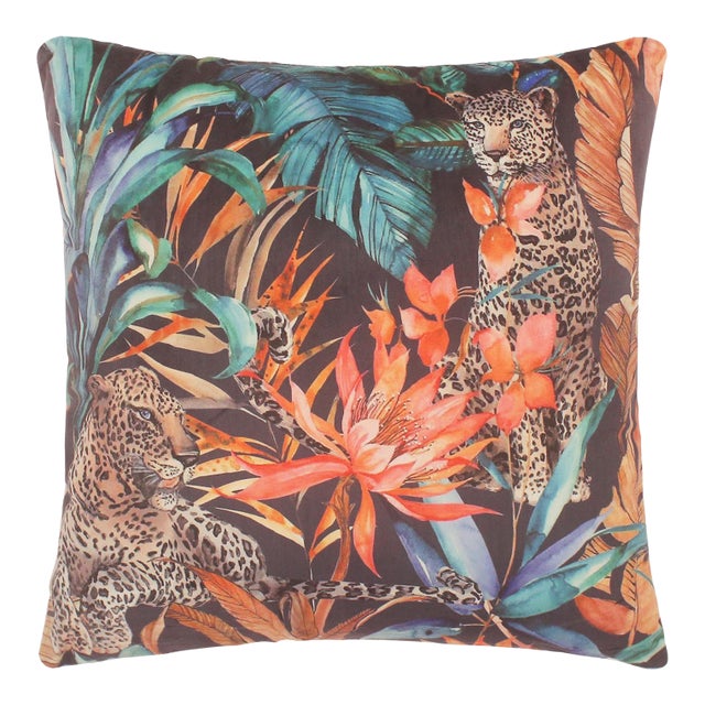 Bohemian Carruthe Printed Velvet Handmade Pillow For Sale