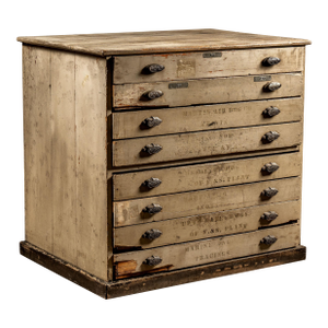 c. 1920 Painted Wooden Flat File