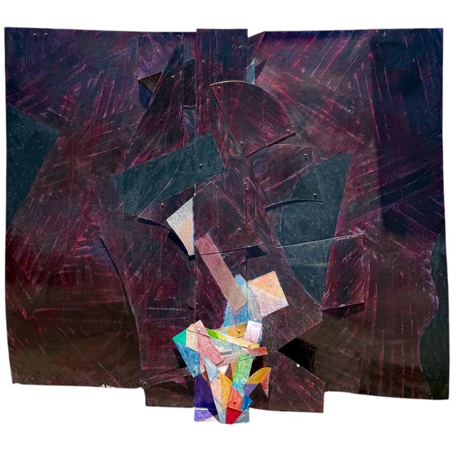 Tom Holland, Very Large Constructed Abstract Mixed Media Painting Wall Sculpture Tom Holland, 1982 For Sale In Miami - Image 6 of 17
