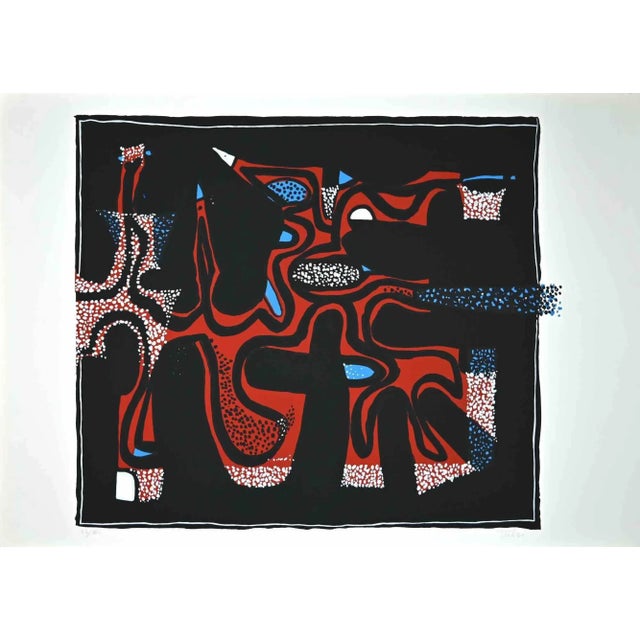 Brown Composition is a colored serigraph on paper, realized in the 1970s by the Italian artist Wladimiro Tulli. Hand-...