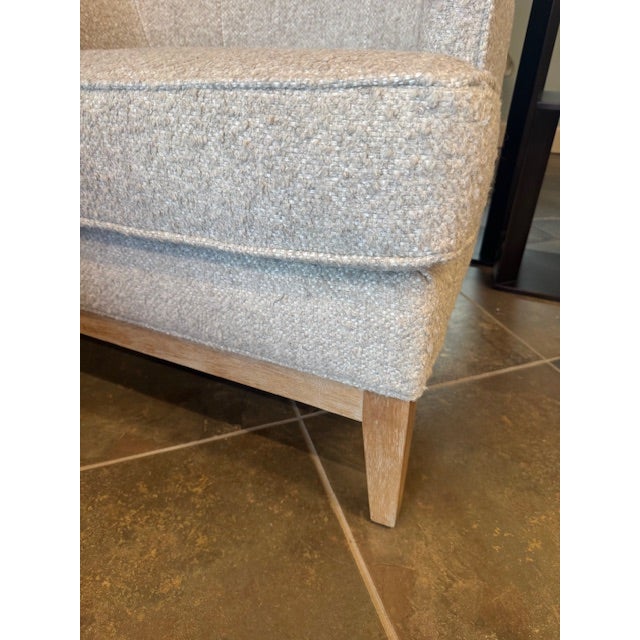 2020s Contemporary Attributed to Tommy Hilfiger Light Gray Wool Upholstered Chairs – Pair For Sale - Image 5 of 8