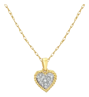 Small Diamond Pave Diamond Necklace .50cttw 14k Two-Toned Gold 16"