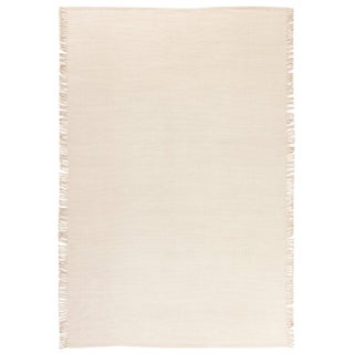 High-Quality Modern Solid Beige Flat-Weave Wool Rug by Doris Leslie Blau For Sale