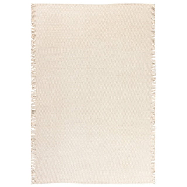 High-Quality Modern Solid Beige Flat-Weave Wool Rug by Doris Leslie Blau For Sale