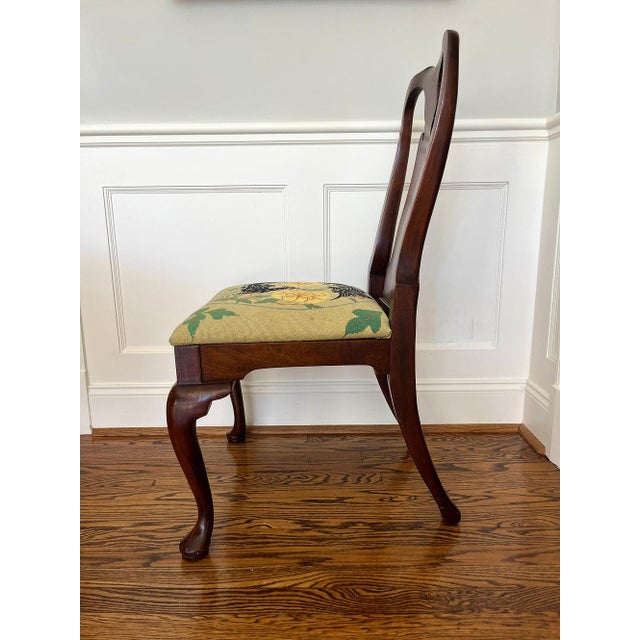 Mid Century Chinoiserie Needlepoint Mahogany Chair For Sale In Nashville - Image 6 of 7