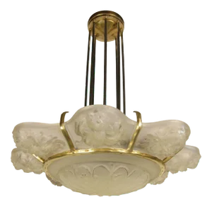 French Art Deco Chandelier Signed Marius-Ernest Sabino