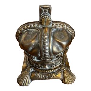 English Brass Crown Elizabeth Coronation Commemorative Coin Bank