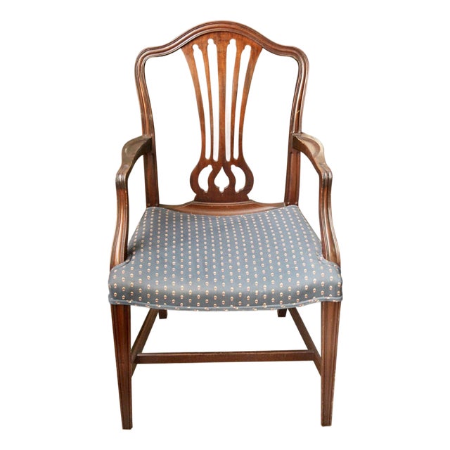 Single Vintage Hepplewhite Shield Back Armchair For Sale