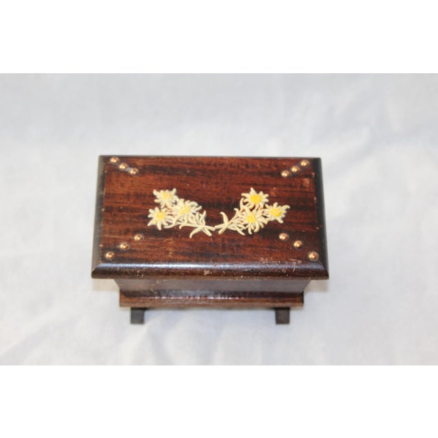 Edelweiss Decor Wood Jewelry Box, 1970s For Sale - Image 16 of 17