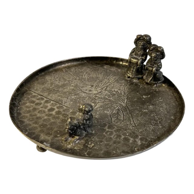 19th Century Victorian Silver-Plated Card Tray: Kate Greenaway Derby Silver Co. For Sale
