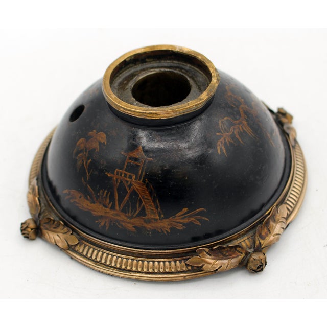 Chinoiserie Late 19th Century French Treen Inkwell With Pen Holder For Sale - Image 3 of 6