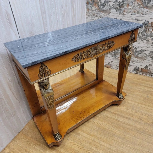 Antique Biedermeier Style Console Table With 2 Side Chests For Sale - Image 9 of 12