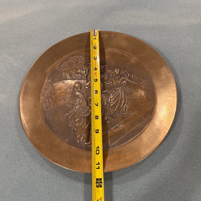 1950s Vintage Solid Brass Korean Wall Plaque For Sale - Image 5 of 8