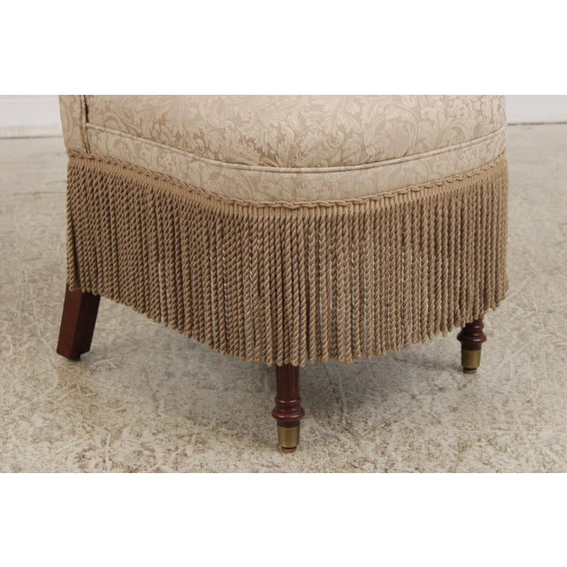 Pair of Design Master High Back Upholstered Slipper Chairs For Sale - Image 10 of 18