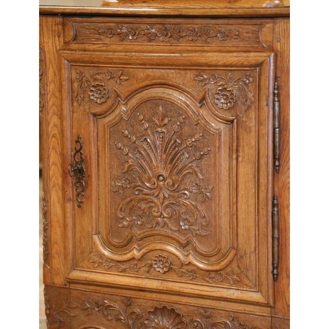 French 19th C. French Louis XV Carved Oak Confiturier With Display Top From Normandy For Sale - Image 3 of 14
