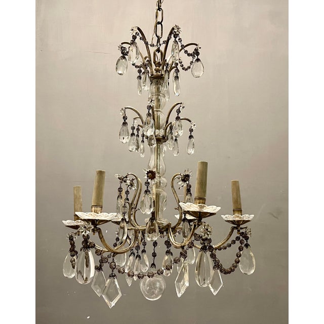 Italian Silver Crystal Chandelier, 1940s For Sale - Image 17 of 17