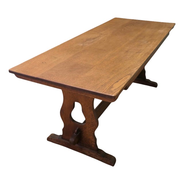 Arts & Crafts Golden Oak Refectory Dining Table, 1880 For Sale