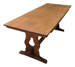 Arts & Crafts Golden Oak Refectory Dining Table, 1880