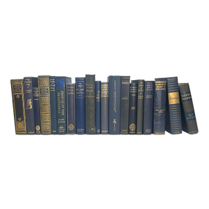 Decorative Books - Vintage Navy Books - Blue Books by the Foot