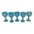 Vintage 5” French Portieux Vallerysthal Robin’s Egg Blue Opaline Glass Goblets - Set of 5 For Sale